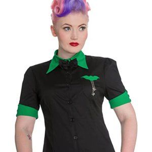 HELL BUNNY - VAMPIRE BAT BLOUSE TOP (PLUS SIZE)